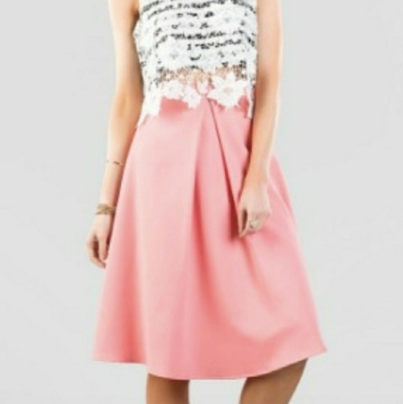 Alya Dresses & Skirts - NWOT A-Line Pink Pleated Midi Skirt